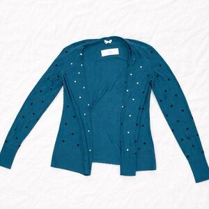 Old Navy Teal Polka Dot Button Cardigan Sweater XS New With Tags